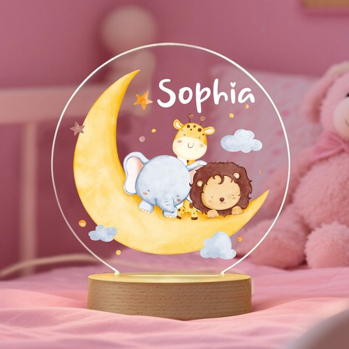 Personalised acrylic led night - personalised,